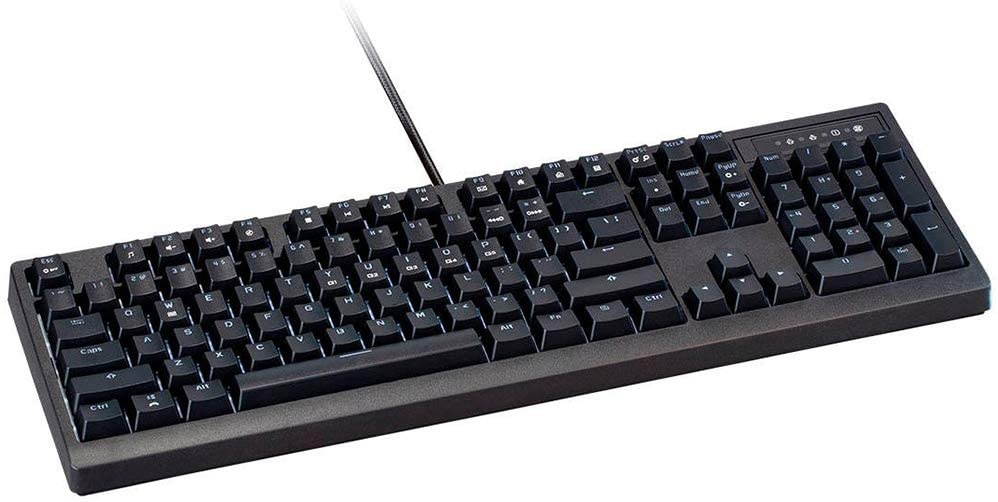 Monoprice Brown Switch Full Size Mechanical Keyboard - Backlit - Black | Ideal for Office Desks, Workstations, Tables - Workstream Collection