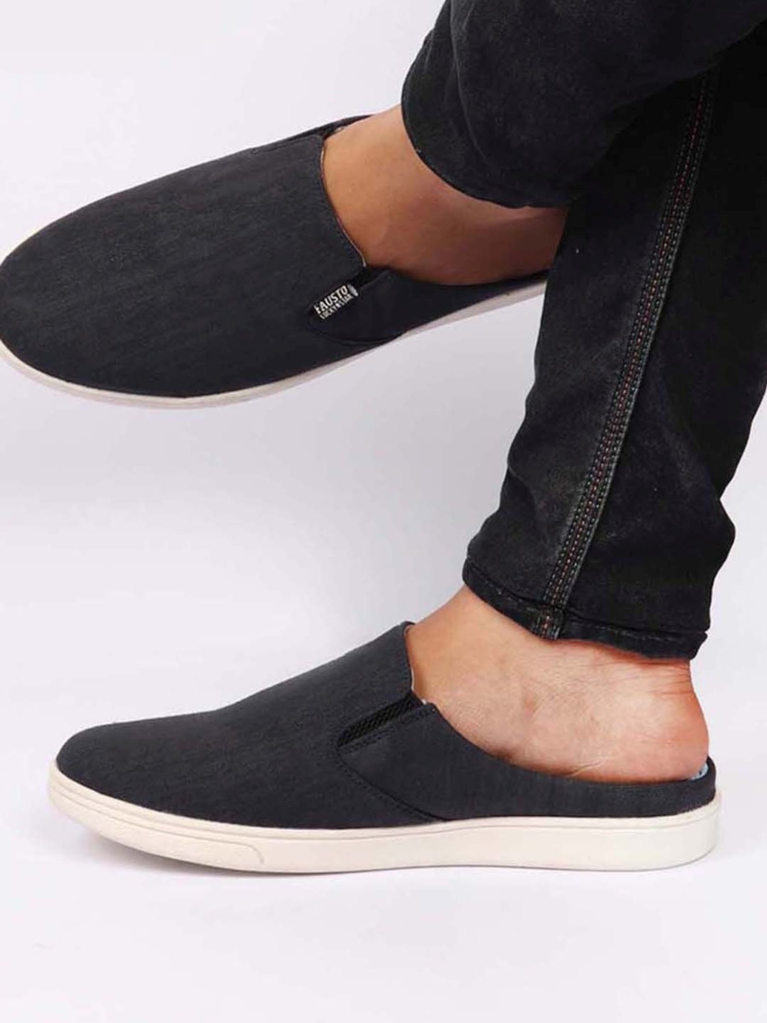 Fausto Men's Navy Mule Shoes