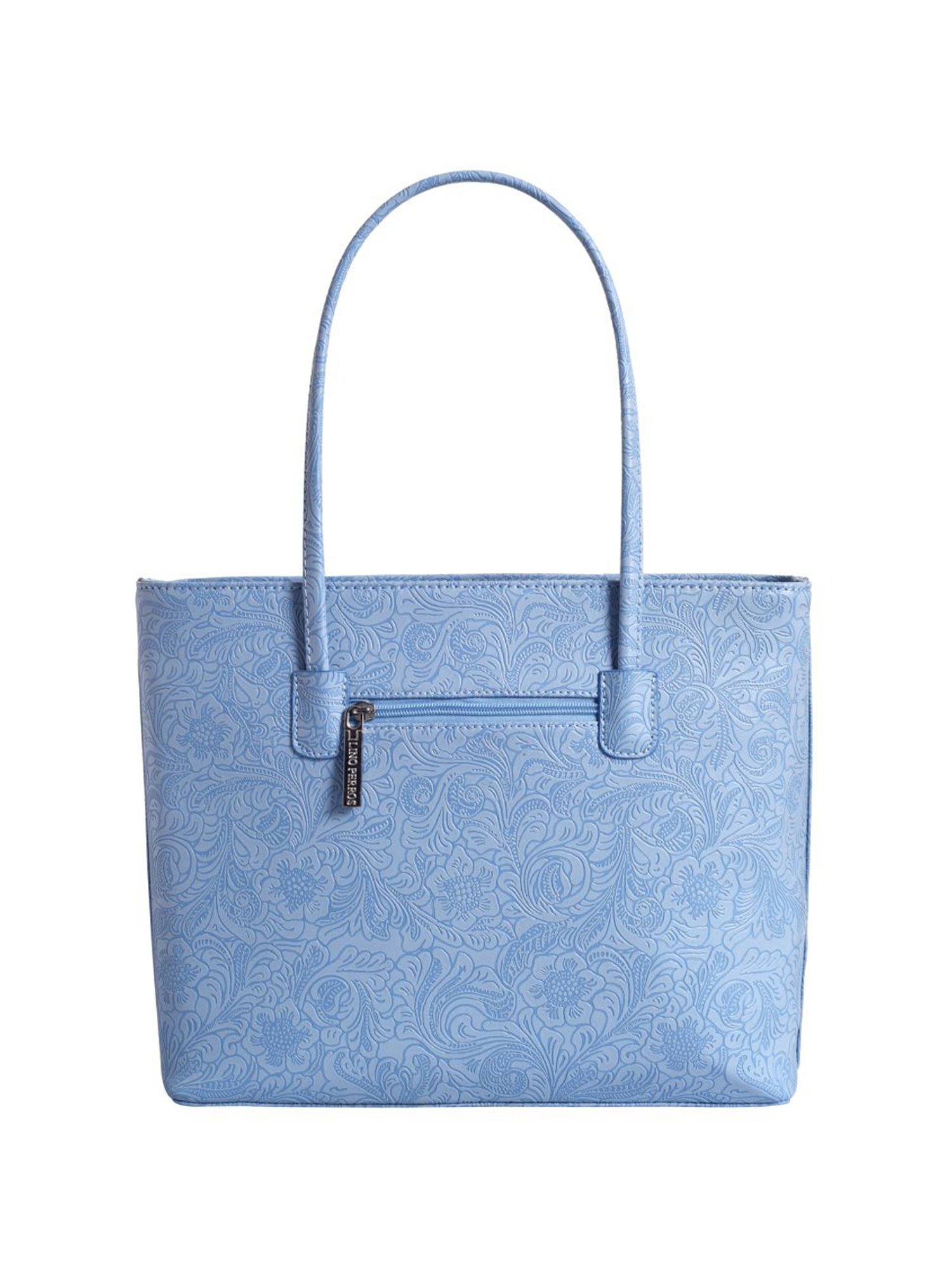 Lino Perros Blue Textured Medium Tote Handbag