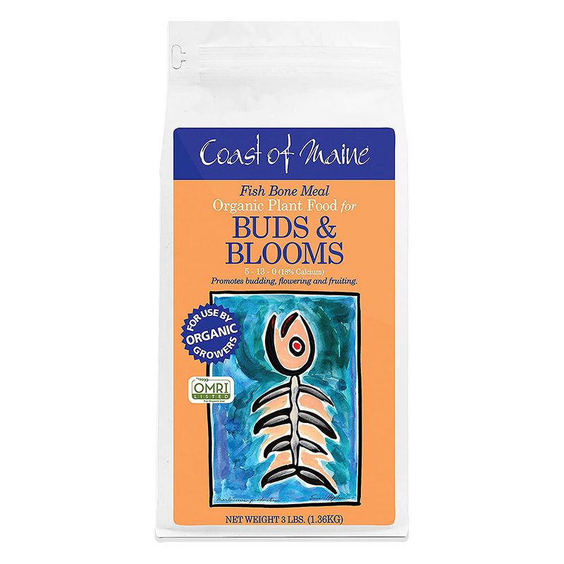 Coast of Maine OMRI Listed Fish Bone Meal Pack Organic Compost Potting Soil Blend for Container Gardens and Flower Pots, 3 Pound Bag