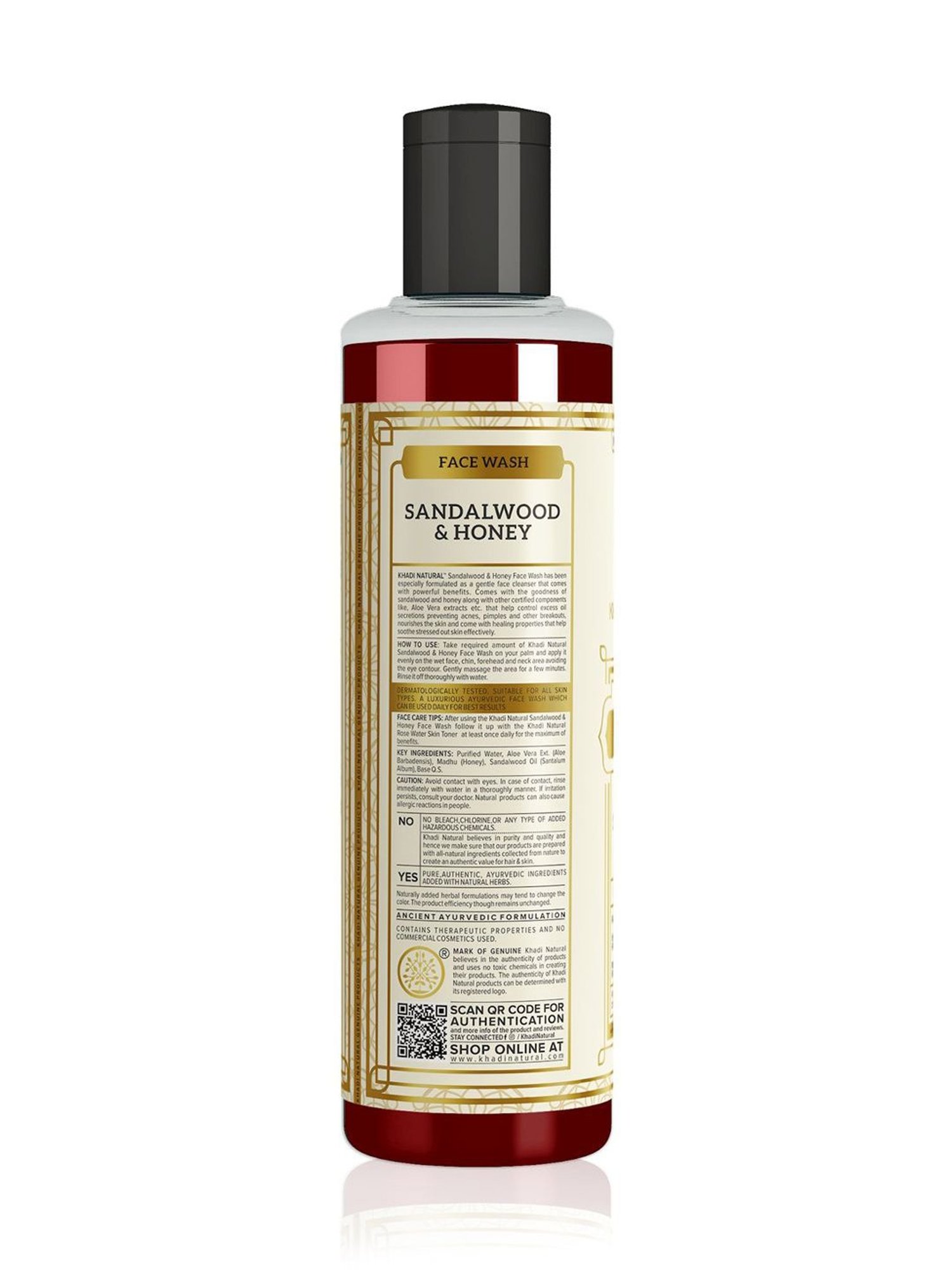 Khadi Natural Sandalwood & Honey Face Wash - 210 ml