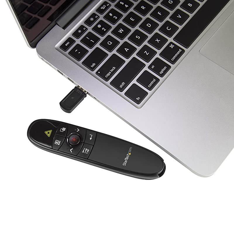 com Wireless Presentation Remote with Red Laser Pointer 90 ft PowerPoint Presentation Clicker for Mac Windows PRESREMOTE