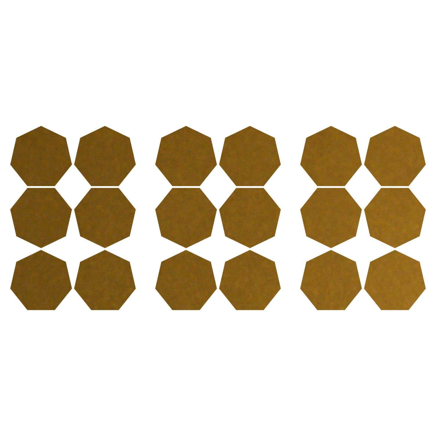 LiteMark 3.5 Inch Yellow Heptagon Decals - Pack of 18