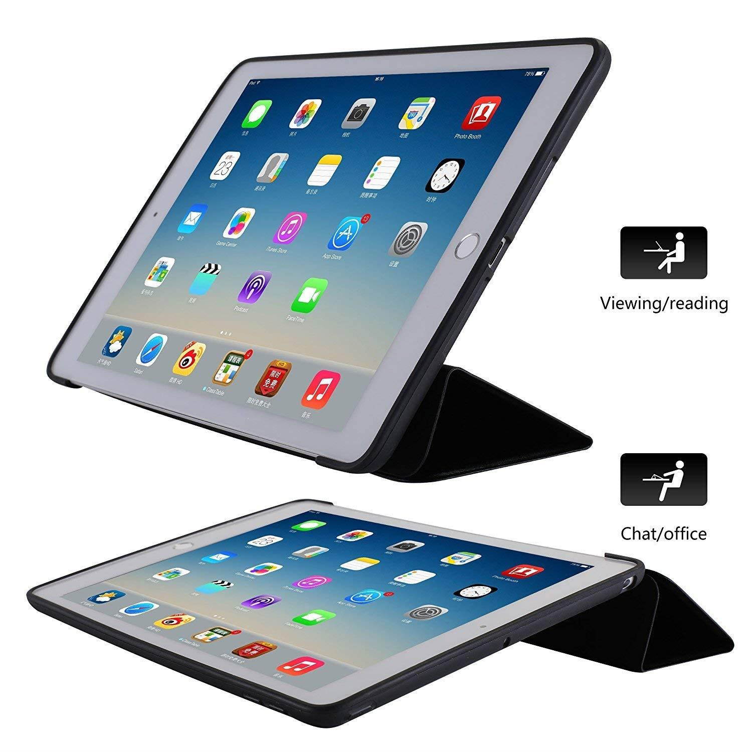 iPad Pro 10.5 Inch Case Soft Silicone Back (?For Extra Shock Protection) TriFold Ultra Slim Smart Cover Auto Sleep/Wake, Multi-Angle Stand [iPad Pro 10.5" 2017 (A1701 A1709)]?Soft Back- Black