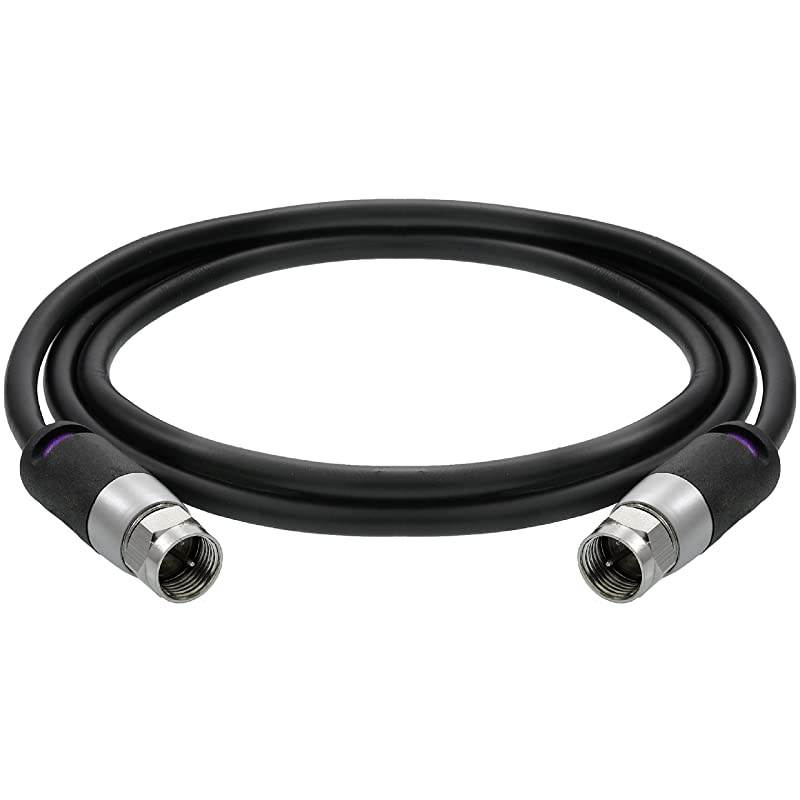 Coaxial Cable (1.5 Feet) with F-Male Connectors &ndash; Dual Shielded - Flex Series - Digital Audio/Video Cable - White - (Part# CJ01-MWF-N1)