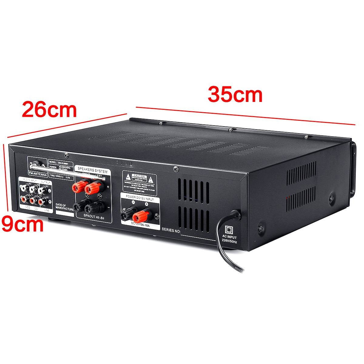 2000W Home Car Amplifier Stereo bluetooth Subwoofer Music Audio Amplifier FM USB SD Karaoke KTV Home Theater Sound System