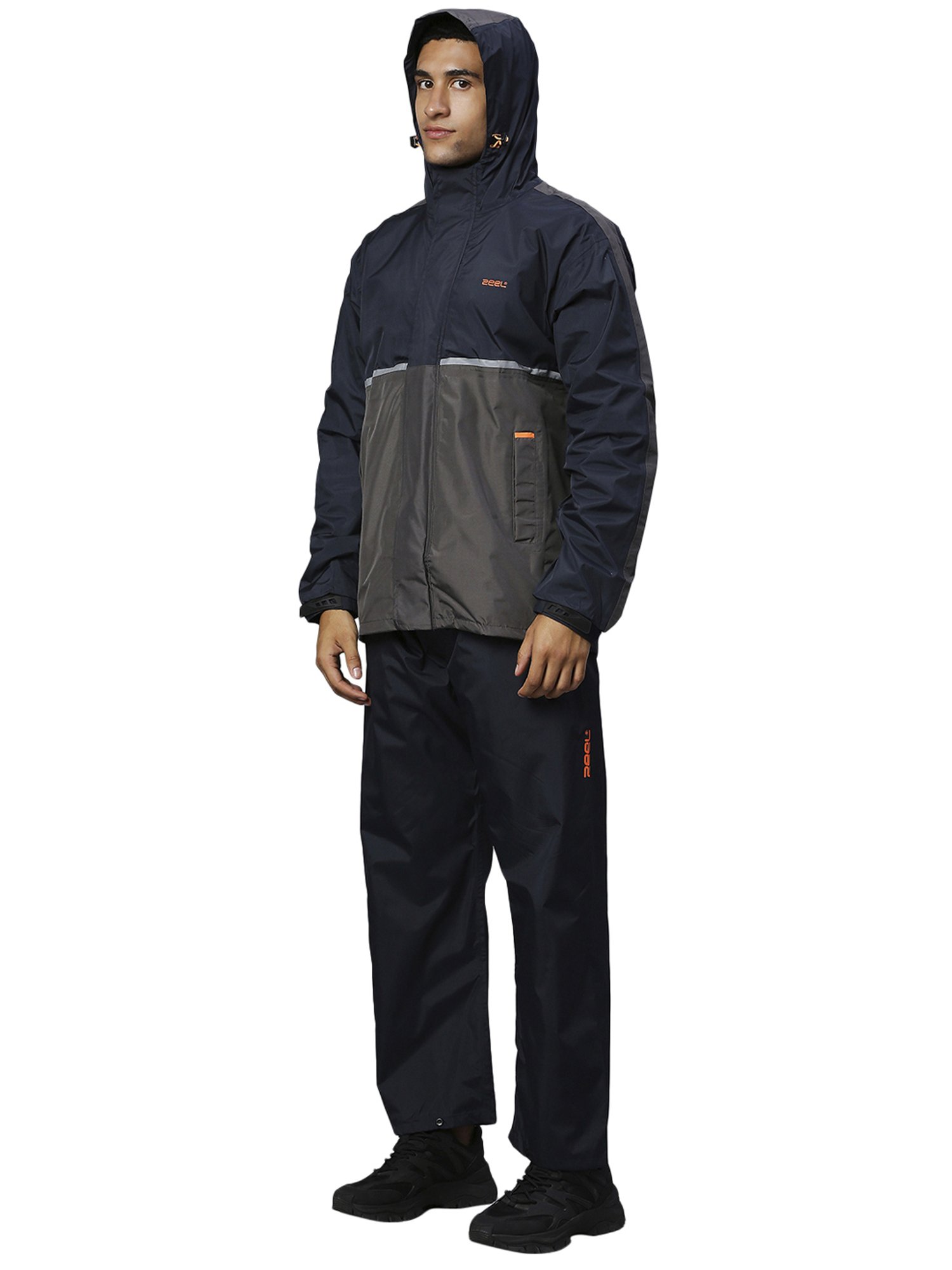 Zeel Navy & Grey Raincoat Set