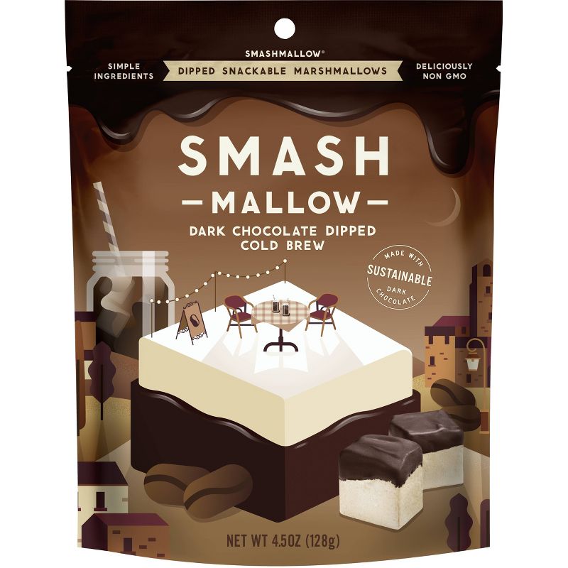 SmashMallow Dipped Cold Brew Snackable Marshmallow - 4.5oz