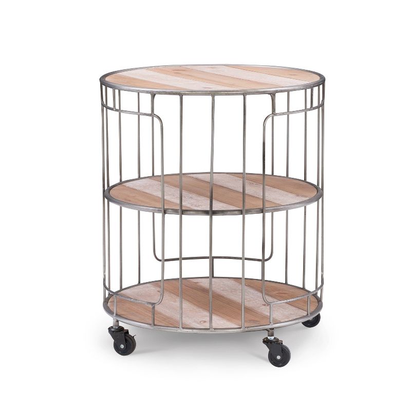 Ani 3 Tiered Rolling Cart Natural - Linon