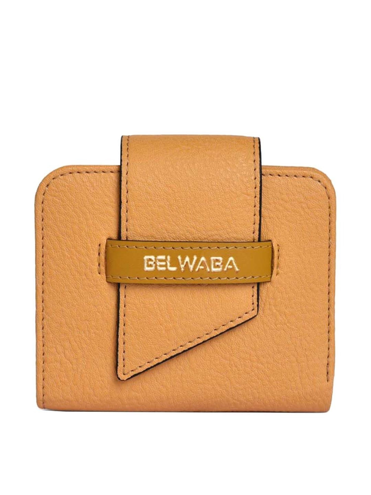BELWABA Yellow Textured Bi-Fold Wallet for Women
