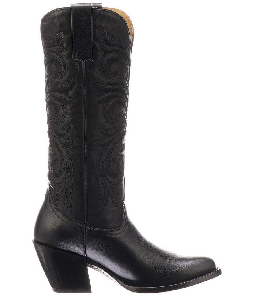 Lucchese Laurelie Leather Block Heel Western Boots