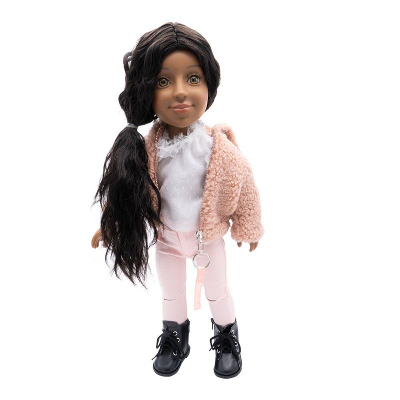 I'M A GIRLY Pink Short Plush Jacket Outfit- Fits I'M A GIRLY 18" Fashion Doll