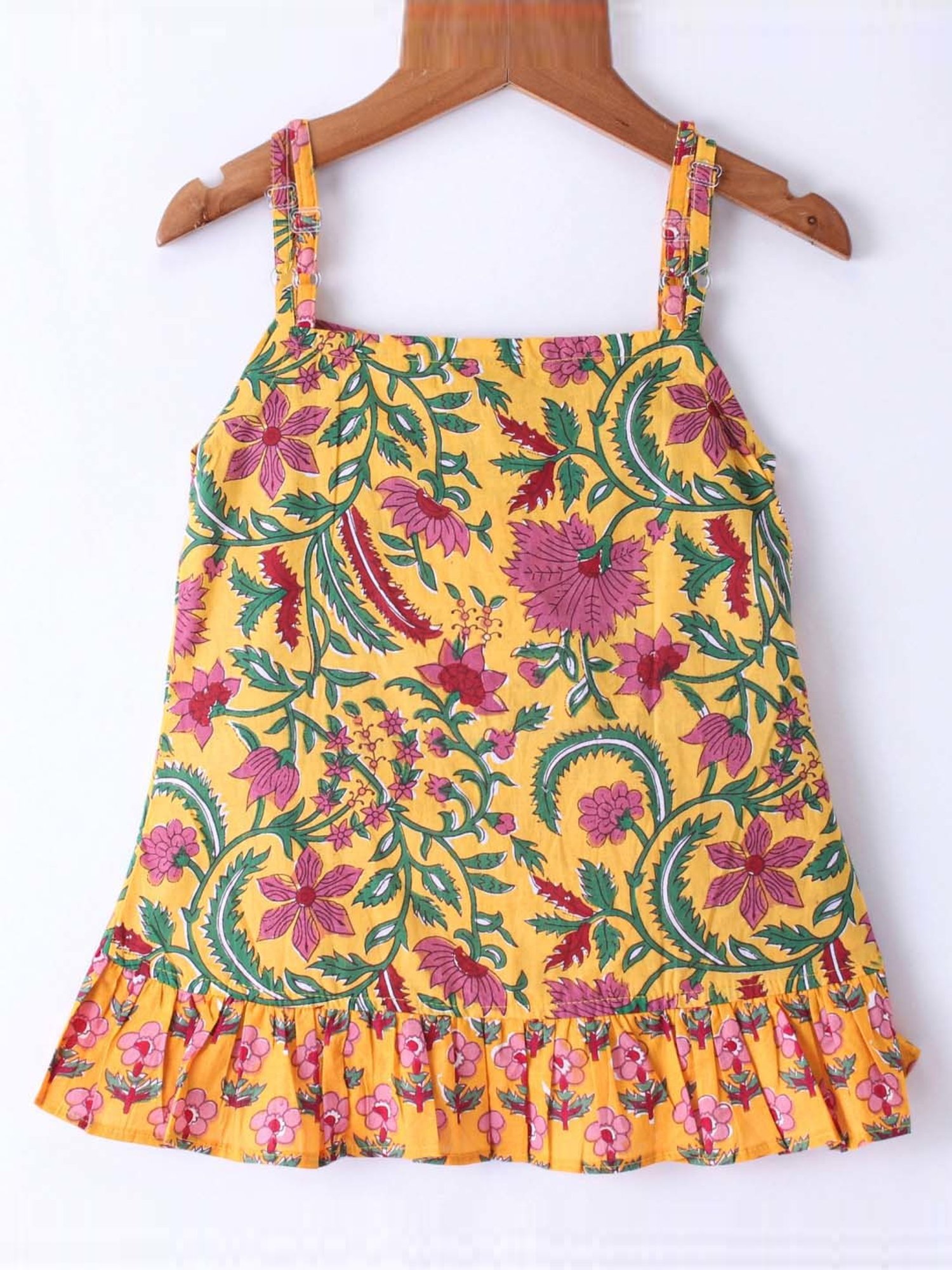 TWISHA Kids Yellow & Pink Cotton Printed Top Set