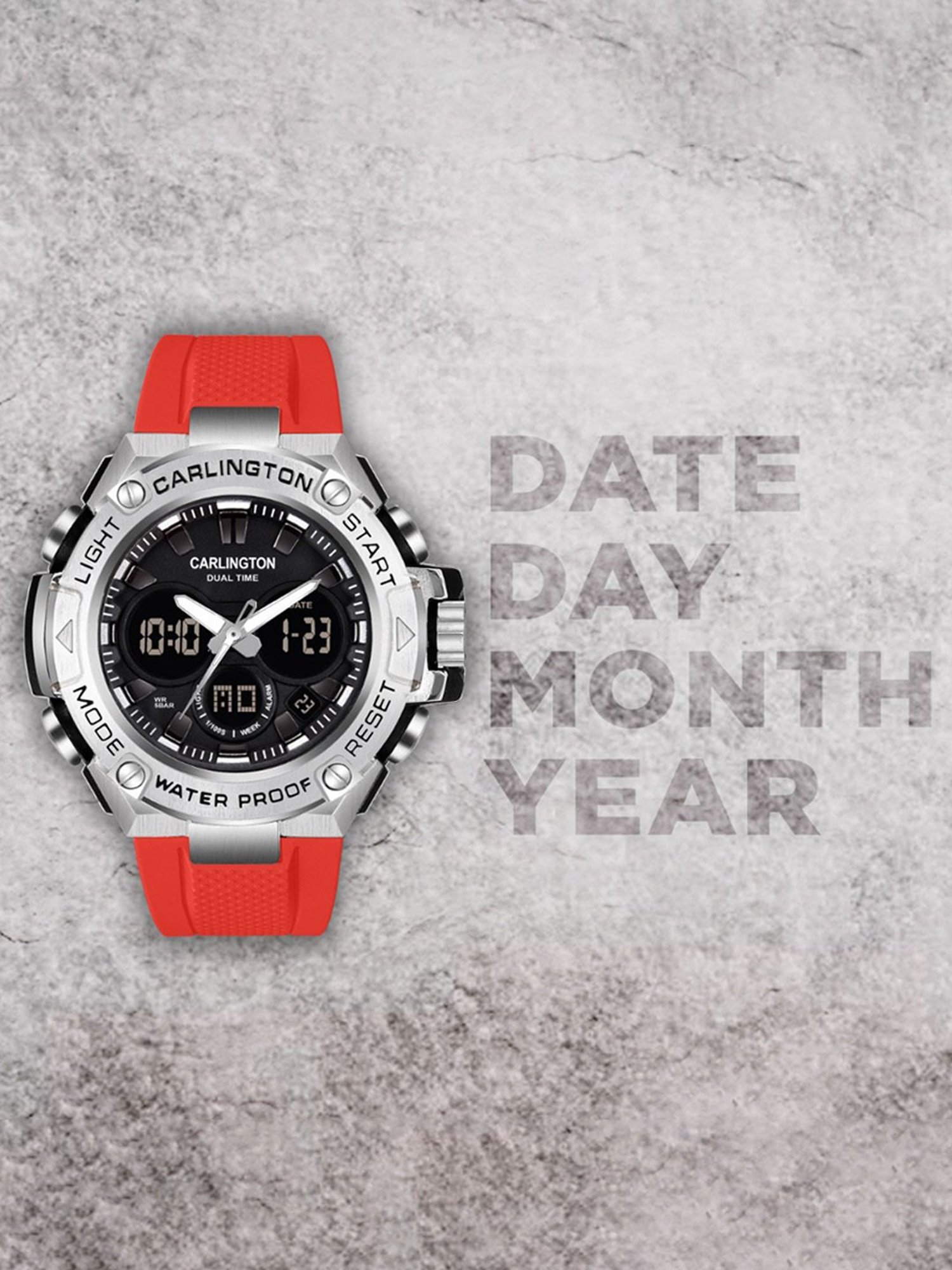 Carlington Endurance 9107 Red Chronograph Watch for Men