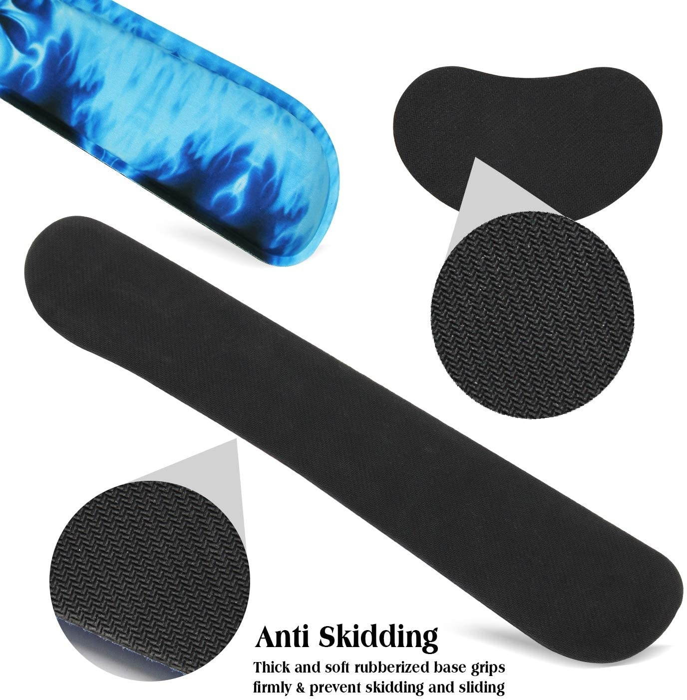 Meffort Inc Gaming Keyboard Wrist Pad & Mouse Wrist Rest Cushion Support Combo Set &ndash; Durable Ergonomic Anti Slip Non-Slip Base - Blue Skull