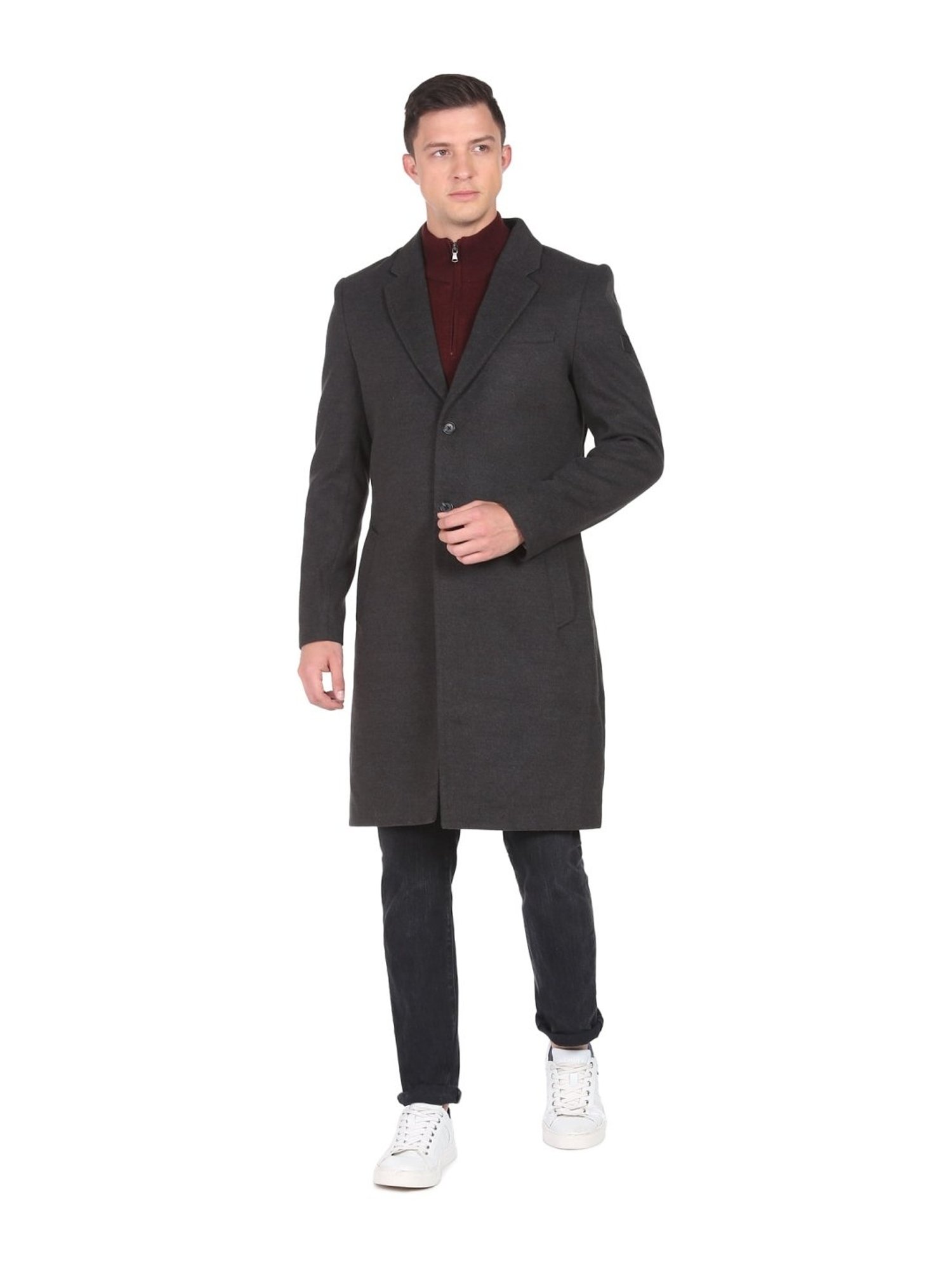 Arrow Sports Grey Regular Fit Texture Waistcoat