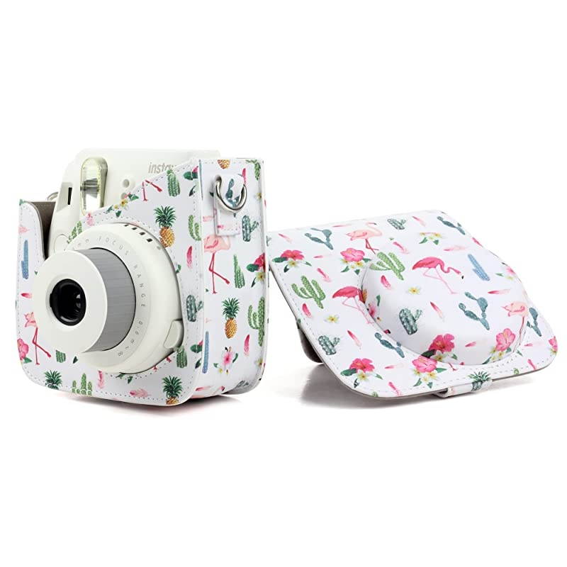 Instant Mini 9 Protective & Portable Case, Compatible with Fujifilm Instax Mini 9, Mini 8 Instant Camera, with Adjustable Shoulder Strap. (Cute Bear)