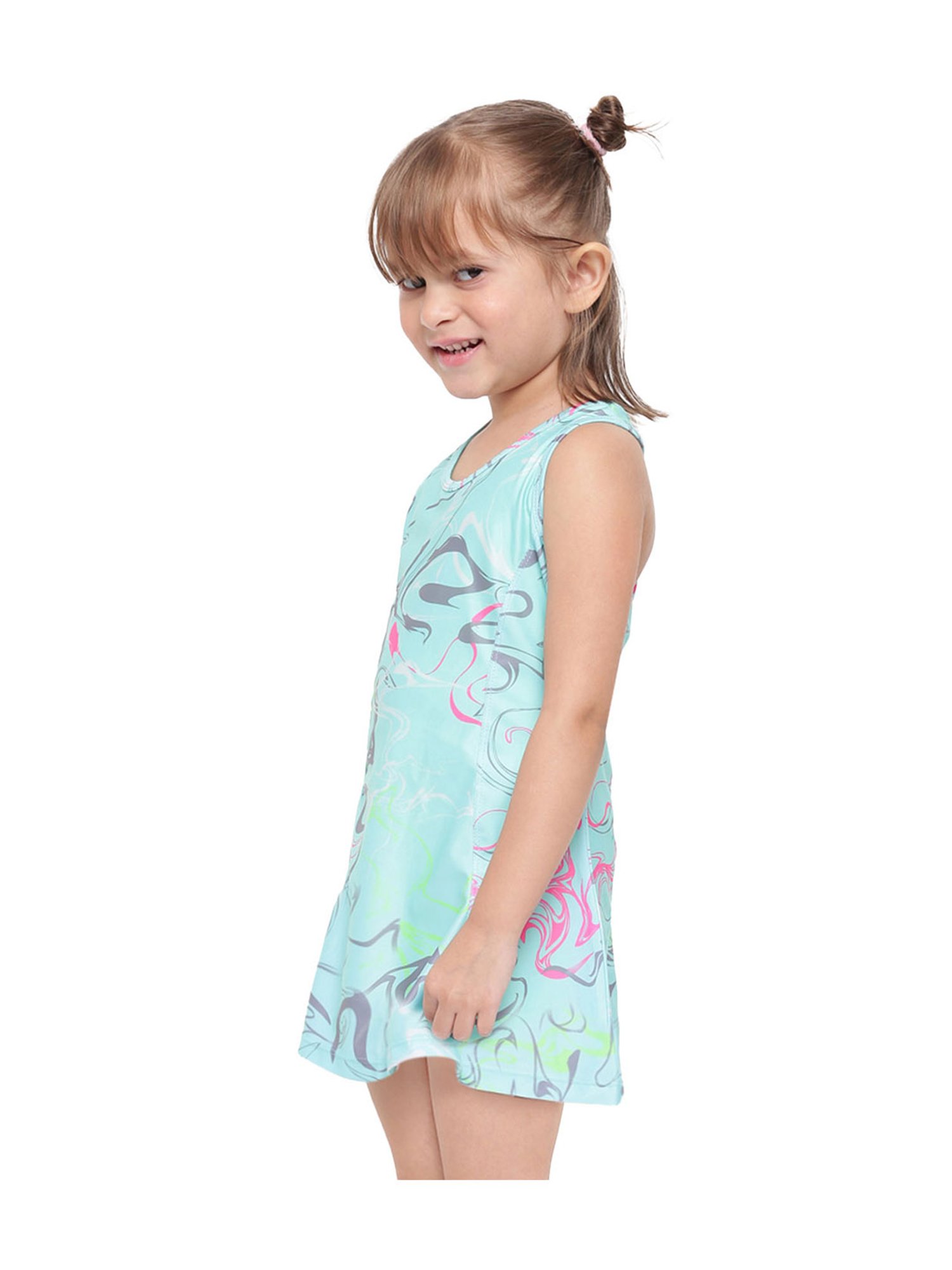 IO Kids Blue Printed Dress