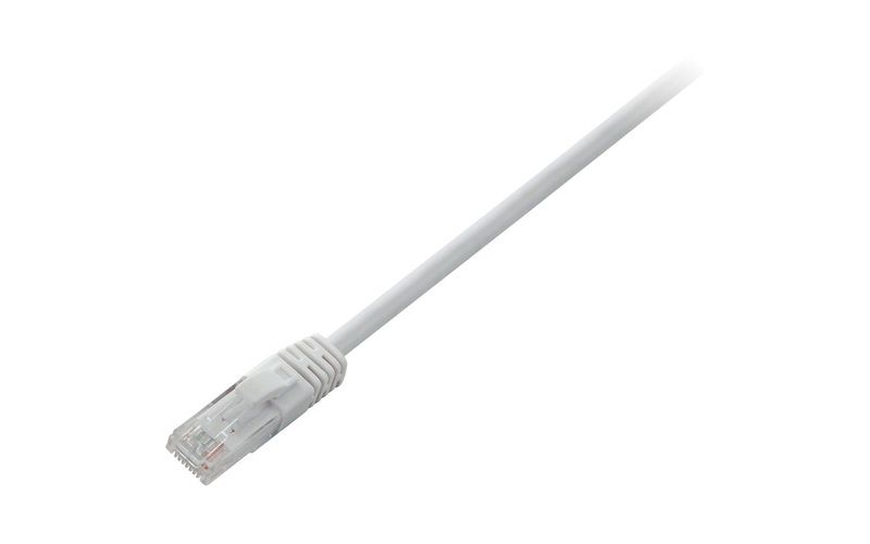 V7 White Cat5e Unshielded (UTP) Cable RJ45 Male to RJ45 Male 0.5m 1.6ft - 1.64 ft Category 5e Network Cable for Modem, Router, Hub, Patch Panel