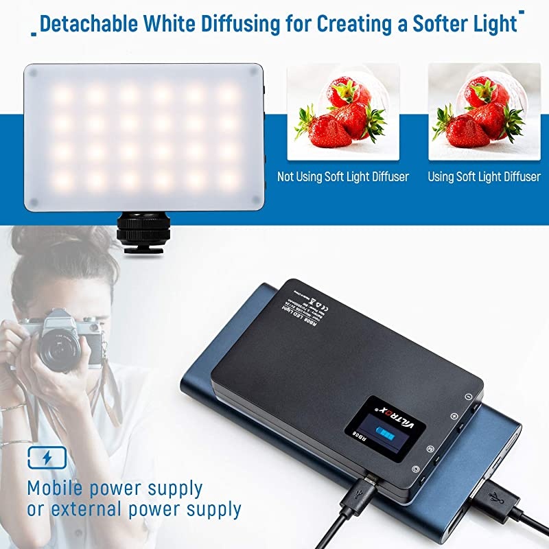 LED On Camera Video Light, Video Conference Lighting Kit with Mini Tripod, Pocket Photo Light Bi-Color 2500-8500K Panel Lights Photography Lighting for Video Recording Photoshoot Zoom Lighting