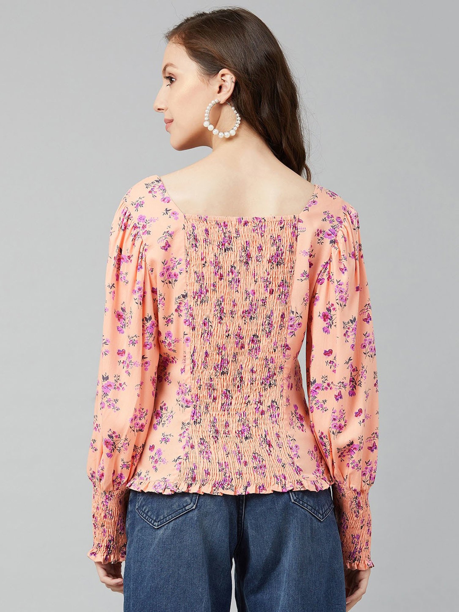 Marie Claire Pink Floral Print Top