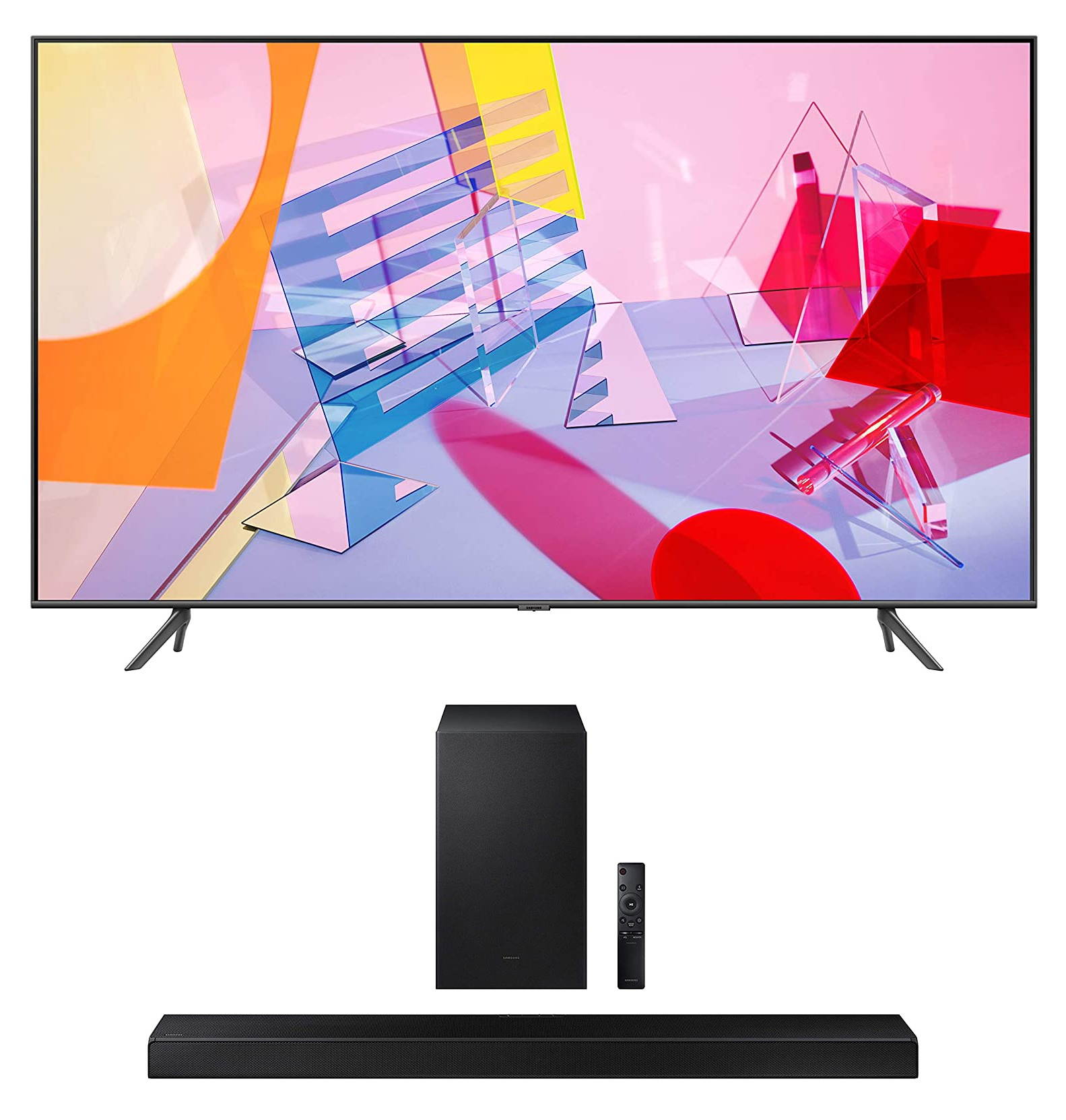 Samsung QN82Q60TA 82" Ultra High Definition 4K Quantum HDR Smart TV with a Samsung HW-A650 3.1CH Soundbar and Subwoofer with DTS Virtual X (2020)