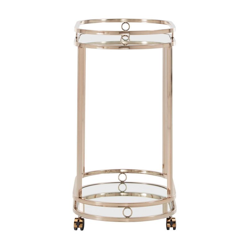 Bartram Oval Bar Cart Champagne Gold - Inspire Q
