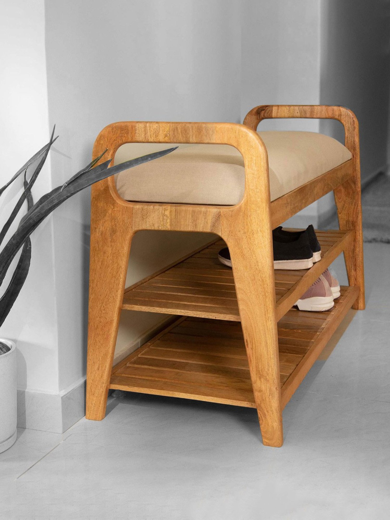 Chumbak Jodhpur Sailor Solid Blue Sheesham Wood Bench