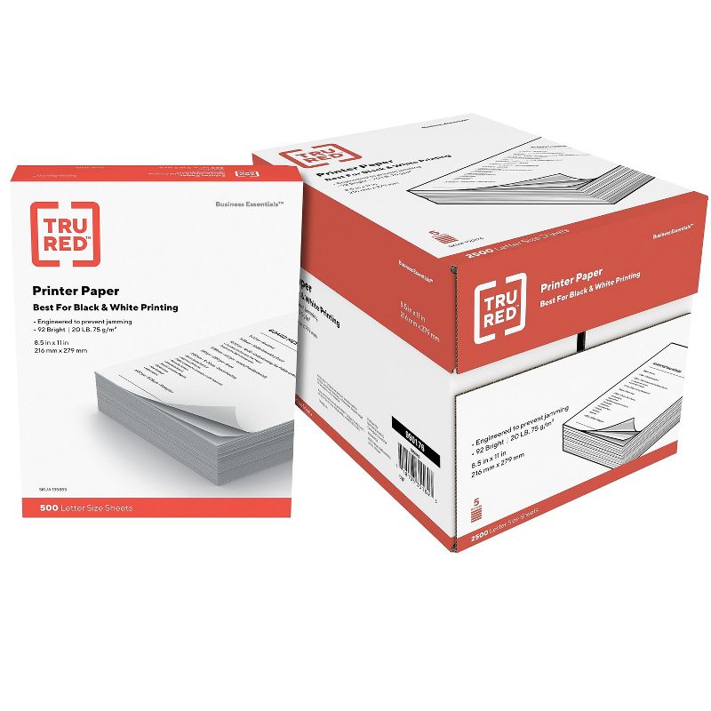 TRU RED 8.5 x 11 Printer Paper, 20 lbs., 92 23479-U/TR56960