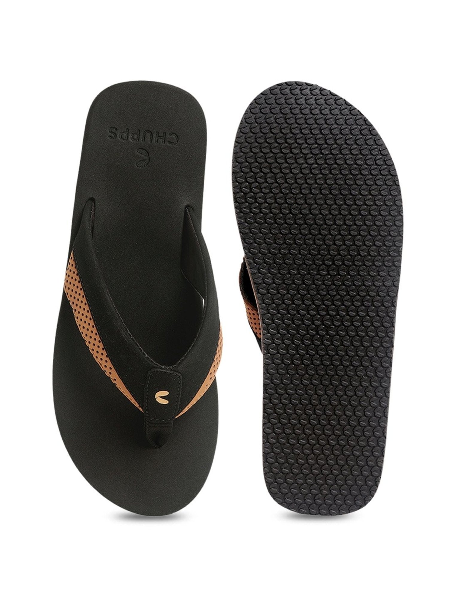 Chupps Men's Black Flip Flops