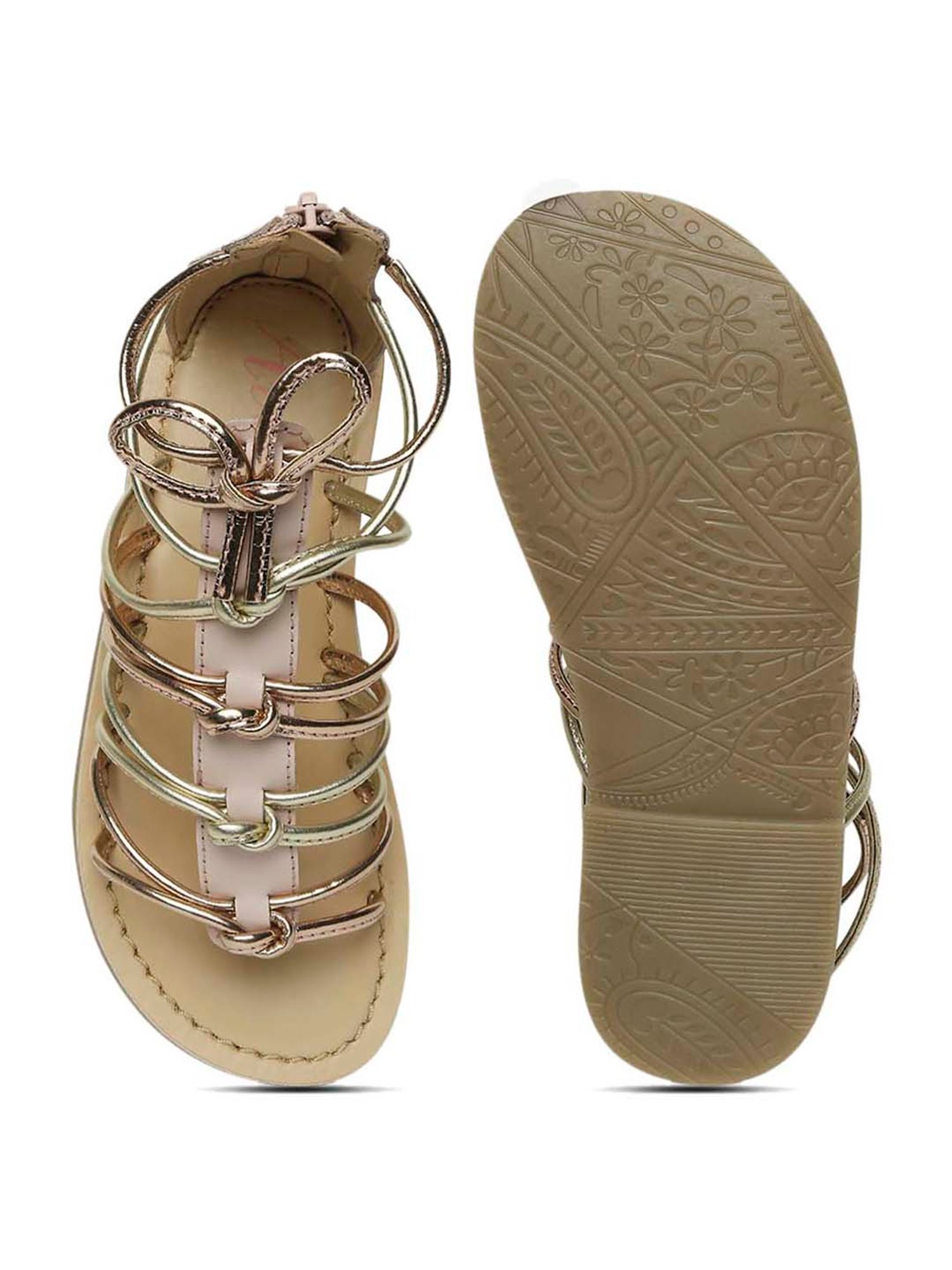 Aria Nica Kids Rose Gold Ankle Strap Sandals