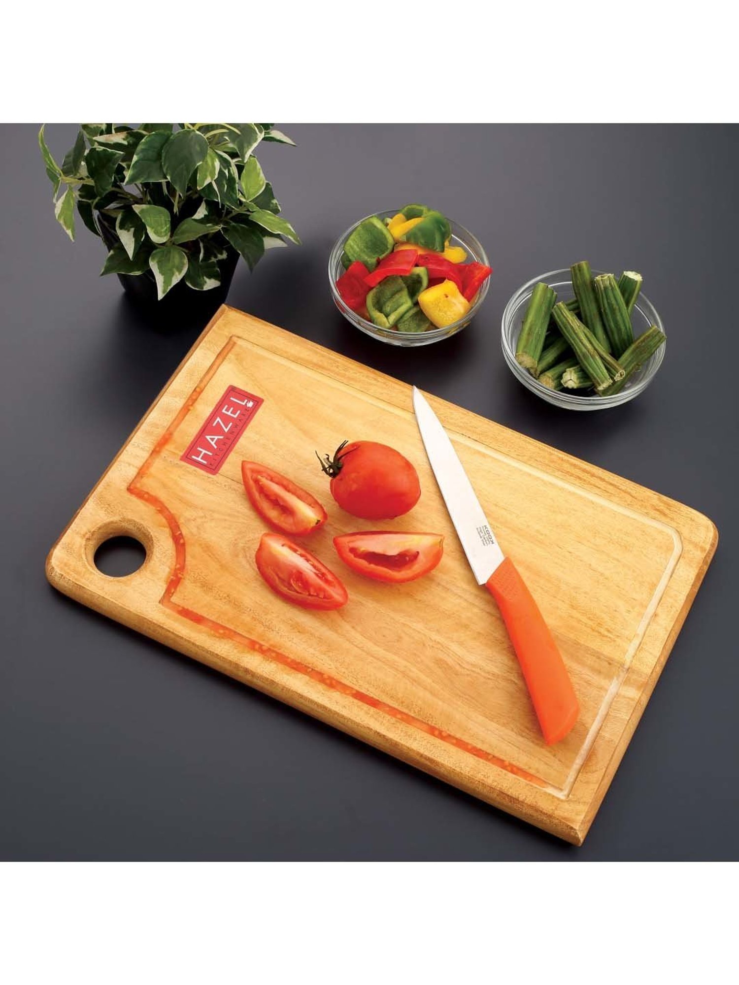 Crayton Beige & Brown Bamboo Chopping Board - Set of 1
