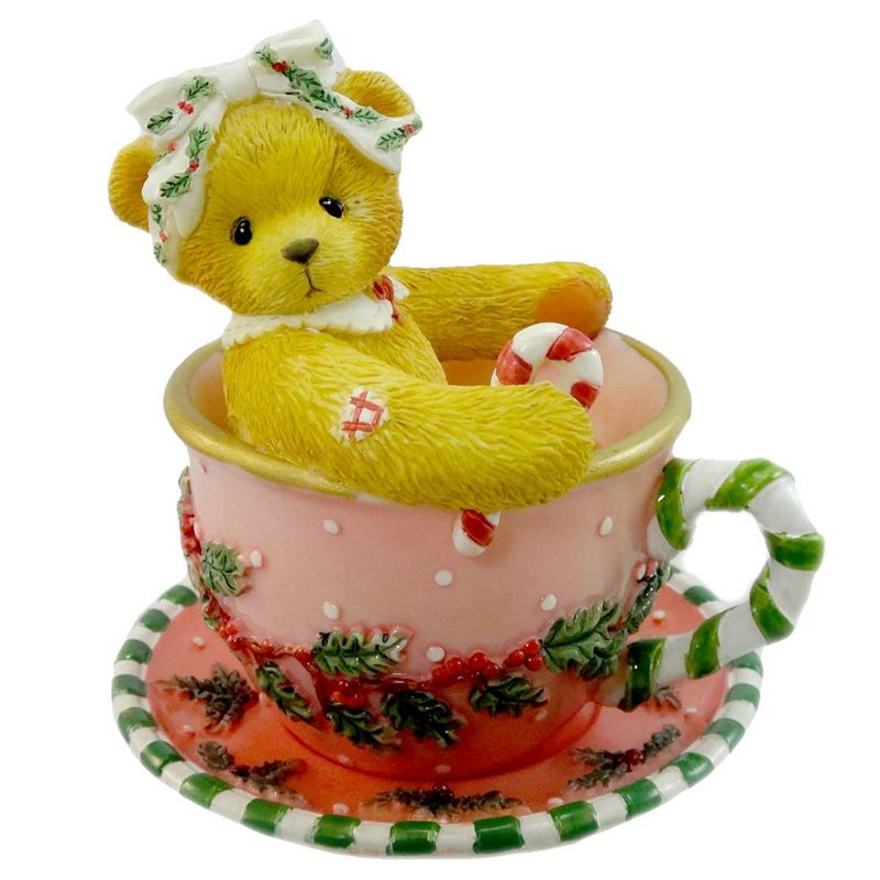 Cherished Teddies Joann Teddy Bear St2 Christmas Teacup  -  Decorative Figurines