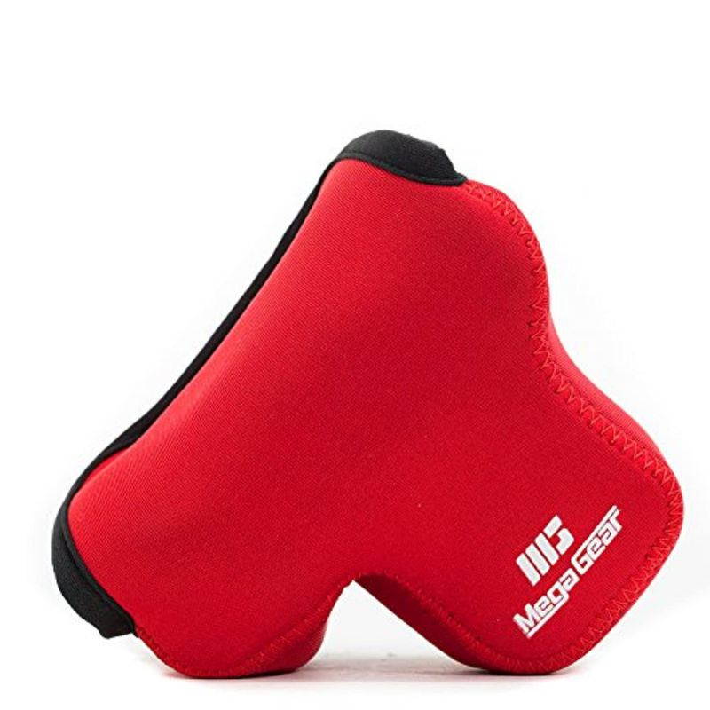 Megagear Olympus PEN E-PL9, E-PL8 Ultra Light Neoprene camera case, with carabiner - Red - Mg1021