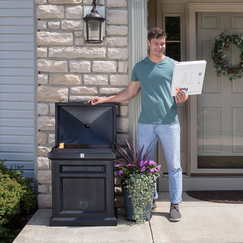 Step2 583799 Locking Deluxe Package Parcel Mail Delivery Box Plastic, Black