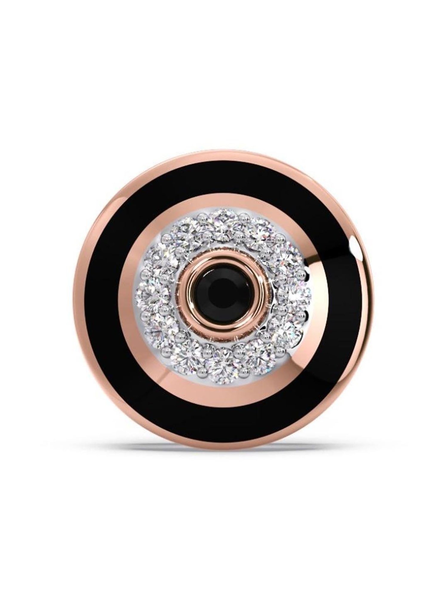 Candere by Kalyan Jewellers 18k Gold Diamond Single Ear Stud Earring Black Onyx Collection for Men