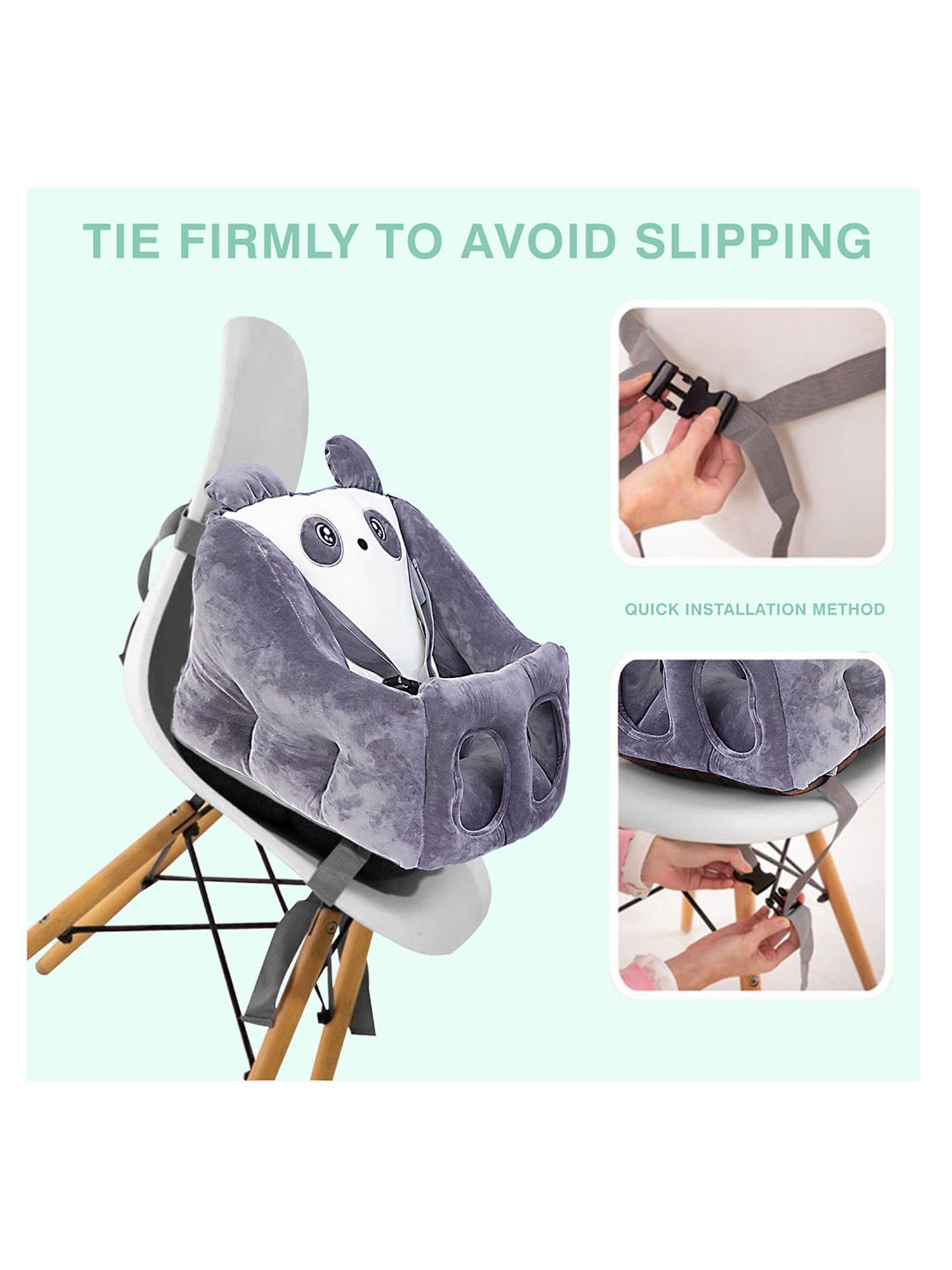 Baby Moo Panda Grey Multifunctional Dining Chair