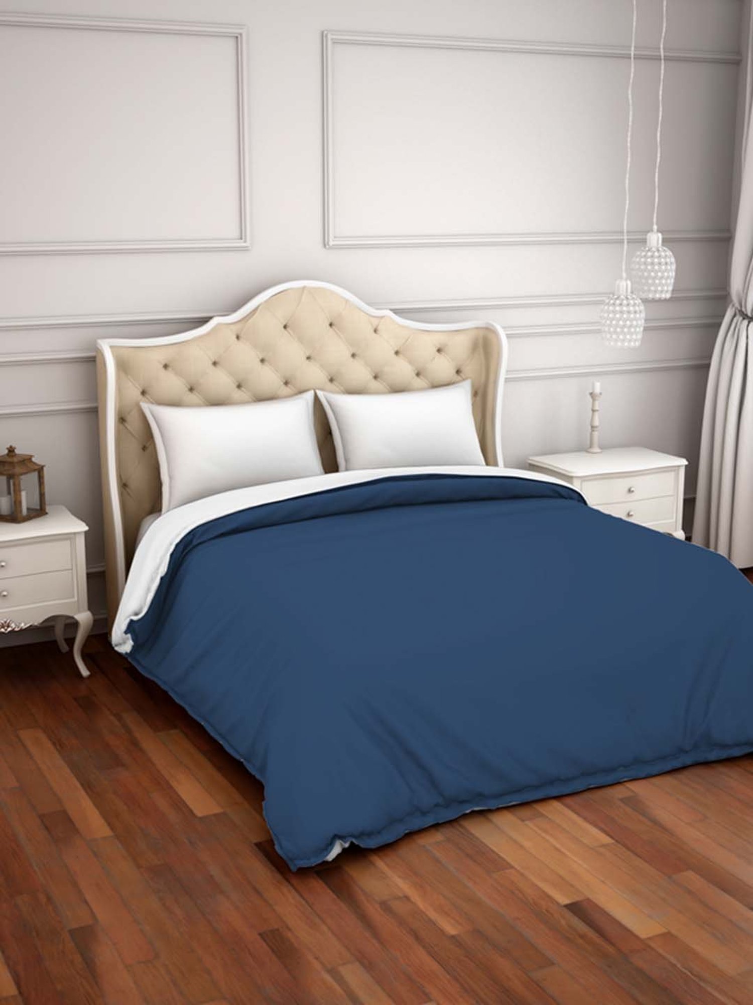 Spaces Hygro Navy Cotton 300 TC Duvet Cover - Set of 1