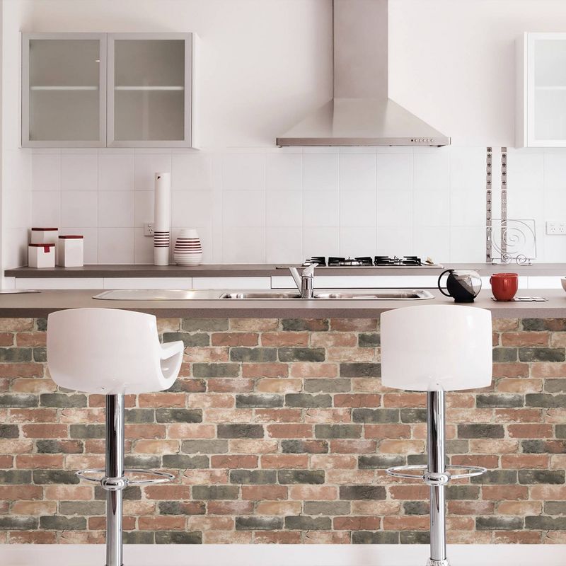 NuWallpaper Newport Reclaimed Brick Peel & Stick Wallpaper Craftsmen Brown