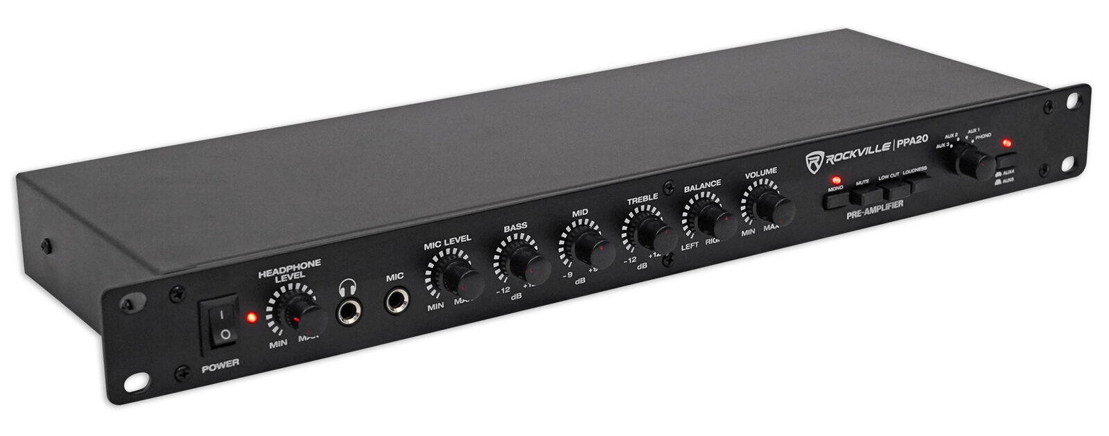 PPA20 Preamp Professional 1U Rack Mount Pre-Amplifier w/Crossover+EQ
