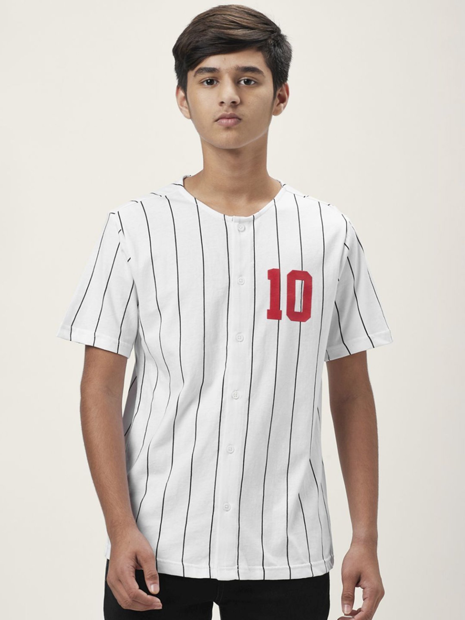 Coolsters by Pantaloons Kids White Cotton Striped Shirt