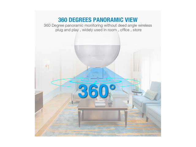 FirstPower Mini Wireless 1080P SPY Hidden IP Camera 360&deg; Panoramic WIFI Control Light Bulb