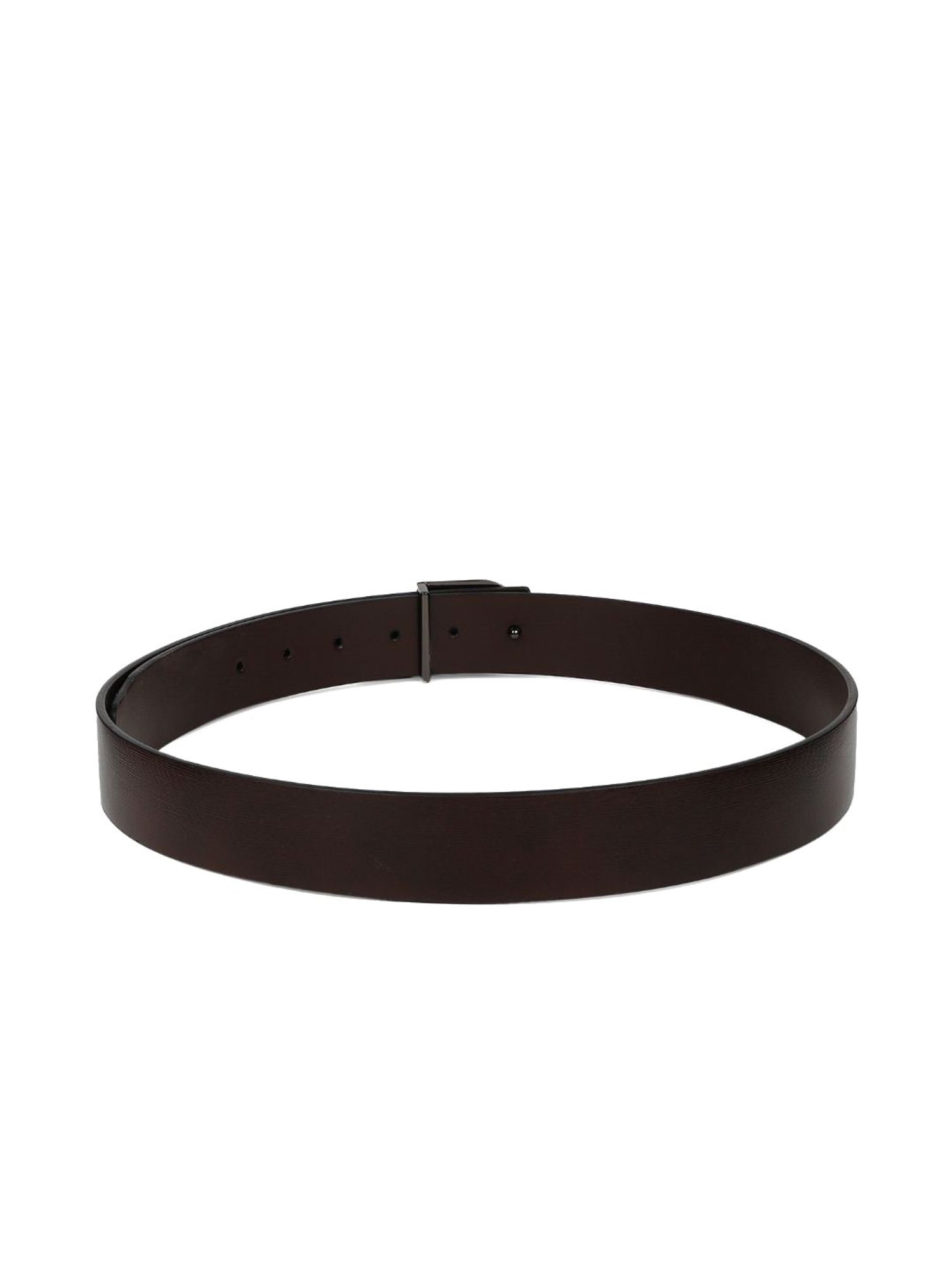 Carlton London Brown Leather Textured Casual Belt for Men
