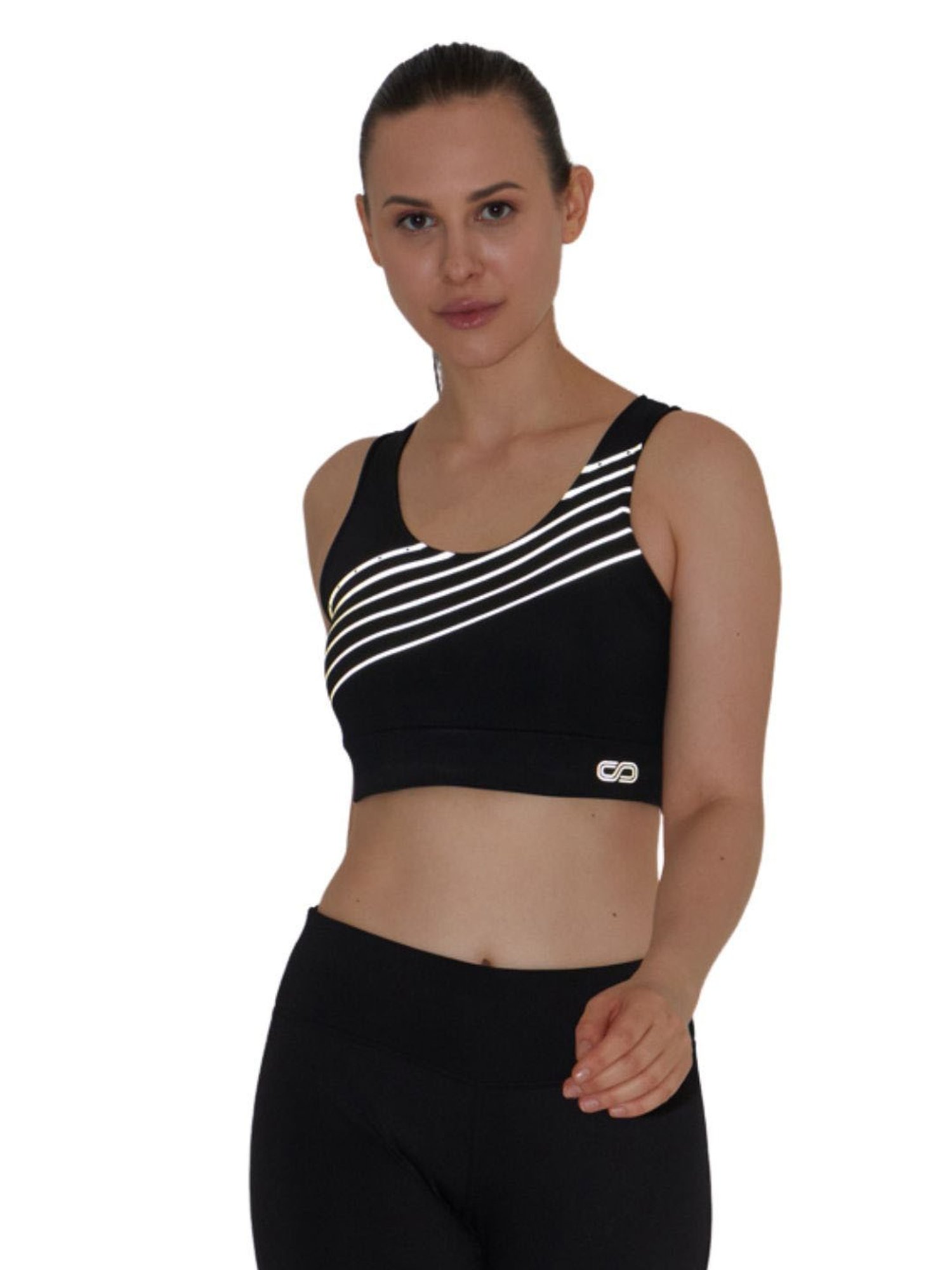 SILVERTRAQ Black Striped Crop Top