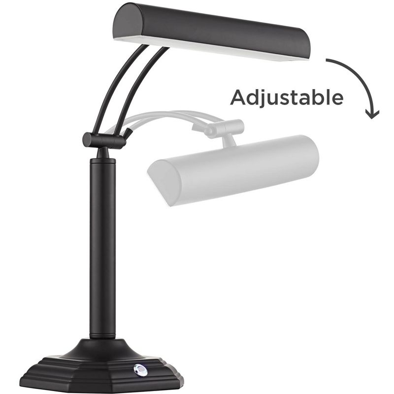360 Lighting Traditional Piano Banker Desk Lamp LED Adjustable Black Bronze Metal Shade for Office Table