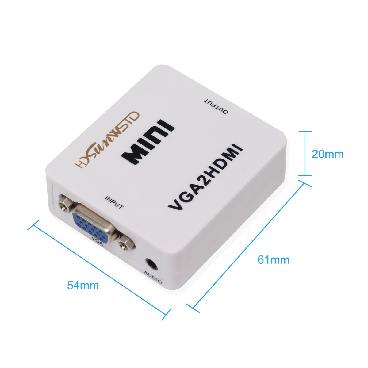 VGA to HDMI,1080P Full HD Mini VGA to HDMI Audio Video Converter Adapter Box with USB Cable and 3.5mm Audio Port Support HDTV for PC Laptop Display Computer Mac Projector (Black)