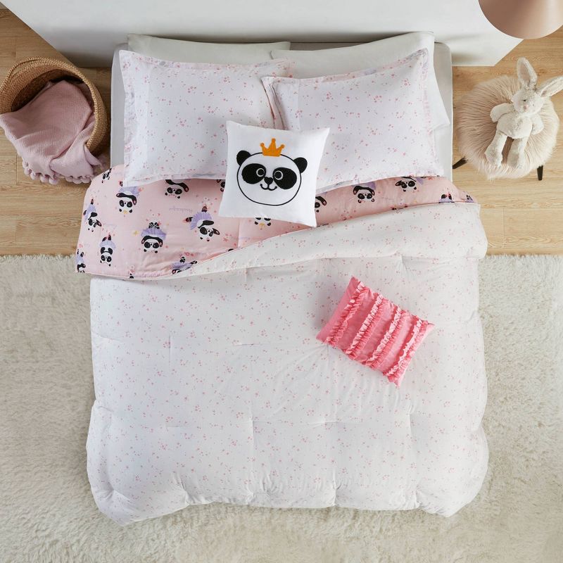 Full/Queen Patty Ballerina Panda Cotton Comforter Set Pink