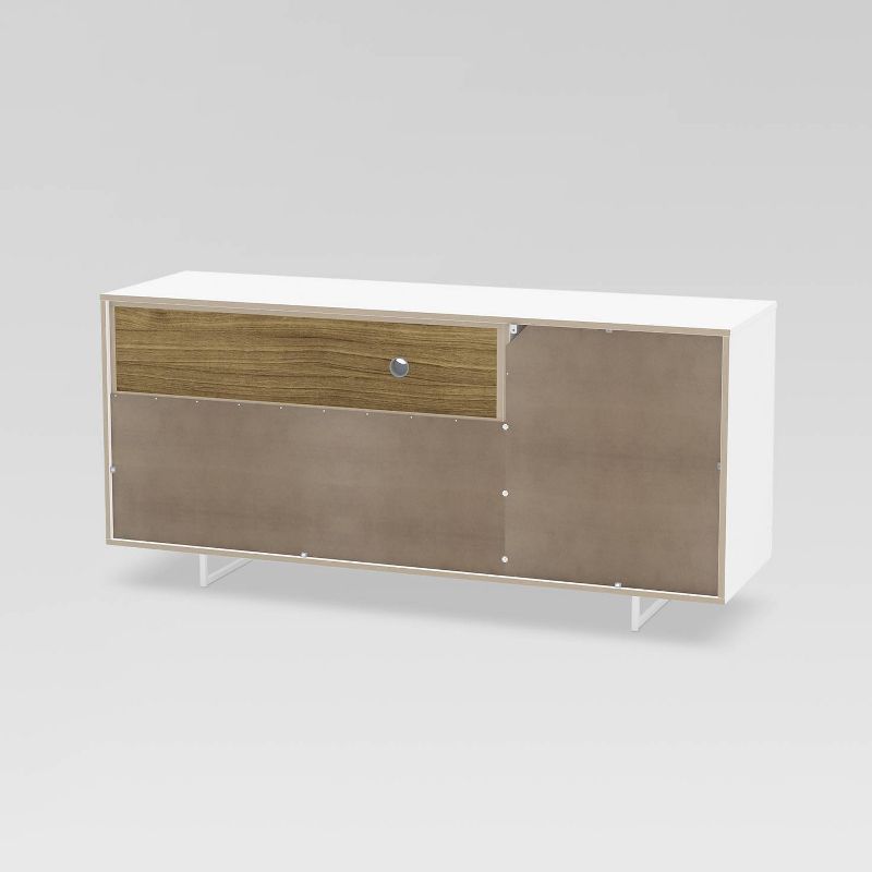 60" Carson Tv Stand White/Walnut - Chique