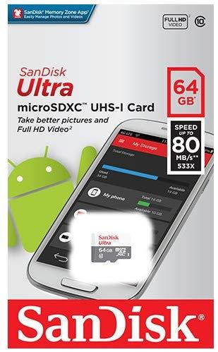 SanDisk Ultra 64GB MicroSD XC Class 10 UHS-1 Mobile Memory Card for Samsung Galaxy Note8 Note 8 Duos FE with USB 3.0 MemoryMarket Dual Slot MicroSD & SD Memory Card Reader