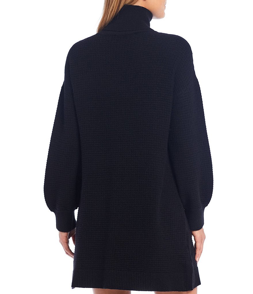 Sugarlips Oversized Turtleneck Long Puff Sleeve Sweater Dress